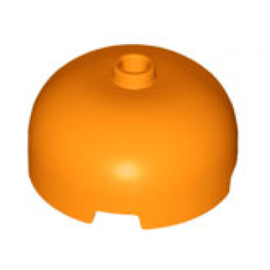 orange brick round 3 x 3 x 1 1 3 dome top - open stud