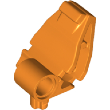orange crane grab jaw with axle and pin hole