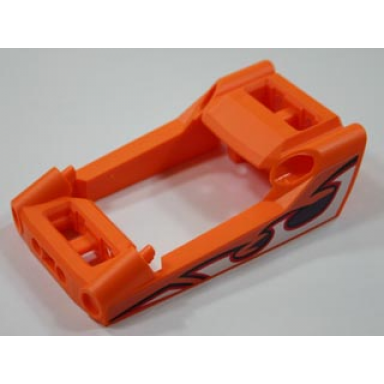 orange technic panel rc car frame windscreen with flame pattern on both sides stickers - set 8676