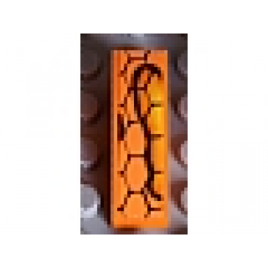 orange slope curved 3 x 1 with snakeskin pattern b sticker - set 8158