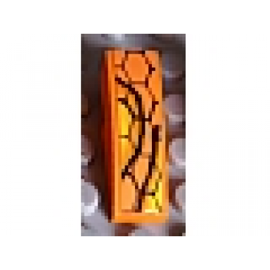 orange slope curved 3 x 1 with snakeskin pattern e sticker - set 8158