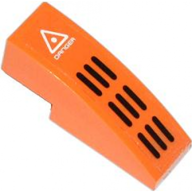 orange slope curved 3 x 1 with danger and grille pattern sticker - set 70705