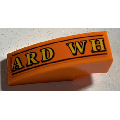 orange slope curved 3 x 1 with yellow ard wh and black lines pattern sticker - set 75978