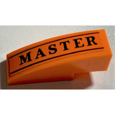 orange slope curved 3 x 1 with black master and lines pattern sticker - set 75978
