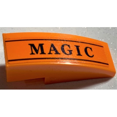 orange slope curved 3 x 1 with black magic and lines pattern sticker - set 75978