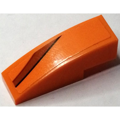 orange slope curved 3 x 1 with dark orange curved stripe with black line pattern model left side sticker - set 75880