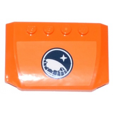 orange wedge 4 x 6 x 2 3 triple curved with arctic explorer logo on orange background pattern sticker - sets 60033 60035