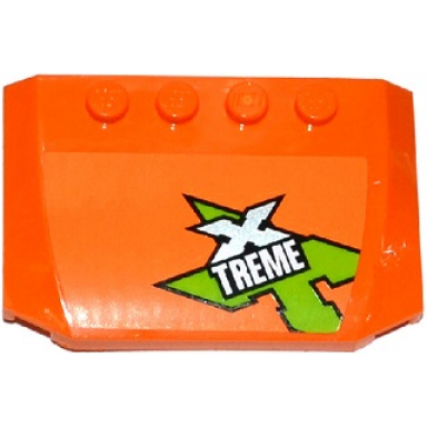 orange wedge 4 x 6 x 2 3 triple curved with lime silver and white xtreme pattern sticker - set 60085