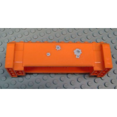 orange crane section 4 x 12 x 3 with 8 pin holes with 4 bullet holes pattern stickers - set 7709