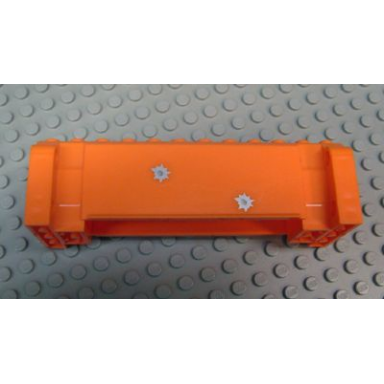 orange crane section 4 x 12 x 3 with 8 pin holes with 2 bullet holes pattern stickers - set 7709