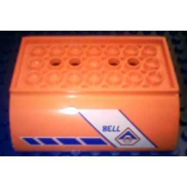 orange slope curved 8 x 8 x 2 inverted double with 7738 and coast guard pattern on both sides stickers - set 7738
