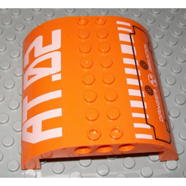 orange slope curved 8 x 8 x 2 double with at.02 and danger ammunition pattern stickers - set 7706