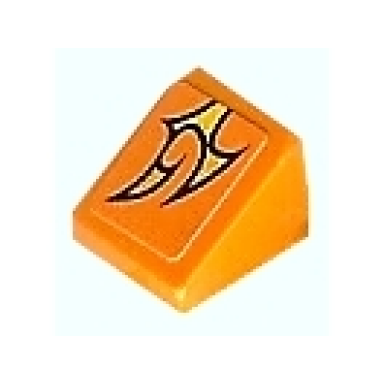 orange slope 30 1 x 1 x 2 3 with orange flame pattern model right sticker - set 8135