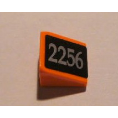orange slope 30 1 x 1 x 2 3 with silver 2256 on black pattern model left sticker - set 10133