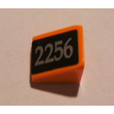 orange slope 30 1 x 1 x 2 3 with silver 2256 on black pattern model right sticker - set 10133