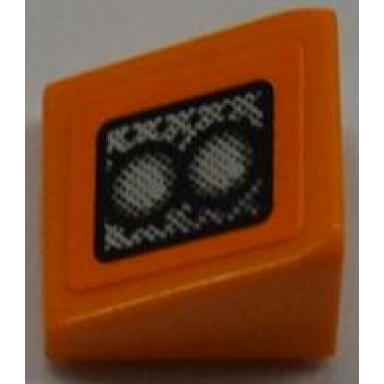 orange slope 30 1 x 1 x 2 3 with 2 headlights pattern model right side sticker - set 8186