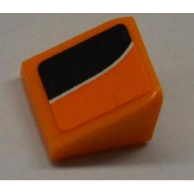 orange slope 30 1 x 1 x 2 3 with white line on orange and black pattern model left sticker - set 8125