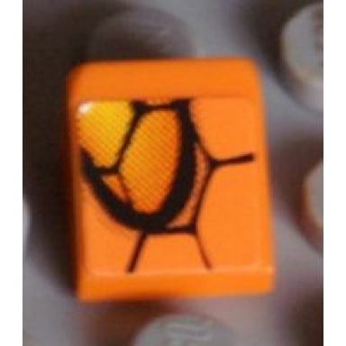 orange slope 30 1 x 1 x 2 3 snakeskin pattern model left side sticker - set 8158