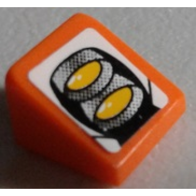orange slope 30 1 x 1 x 2 3 with headlights pattern sticker - set 8863