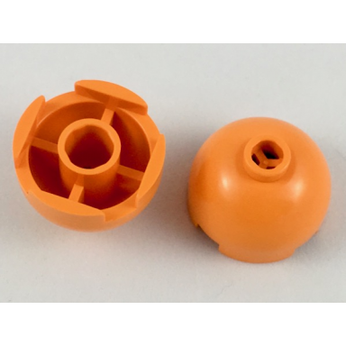orange brick round 2 x 2 dome top without bottom axle holder
