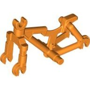orange bicycle frame heavy mountain bike with clip for handlebars