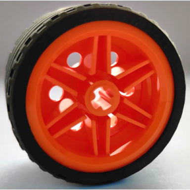 orange wheel 30.4mm d x 20mm with no pin holes and reinforced rim with black tire 37 x 22 zr 56145 55978