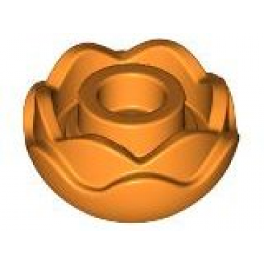 orange plant flower round with 2 layers peony rose with open stud and small pin hole