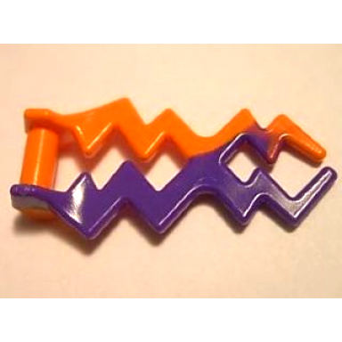 orange wave angular double with bar handle electric zigzag lightning bolt with marbled dark purple pattern