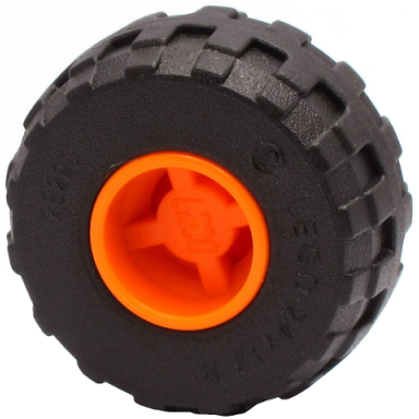 orange wheel 11mm d x 12mm hole notched for wheels holder pin with black tire 24 x 12 r balloon 6014b 56890