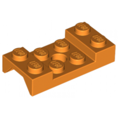 orange vehicle mudguard 2 x 4 with arch studded with hole