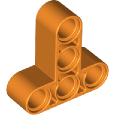 orange technic liftarm modified t-shape thick 3 x 3