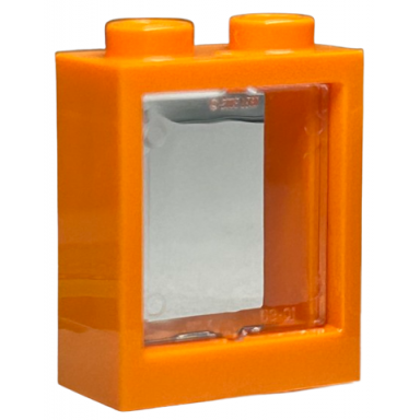 orange window 1 x 2 x 2 flat front with trans-clear glass 60592 60601