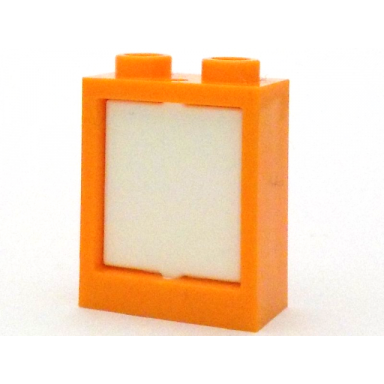 orange window 1 x 2 x 2 flat front with white glass 60592 60601