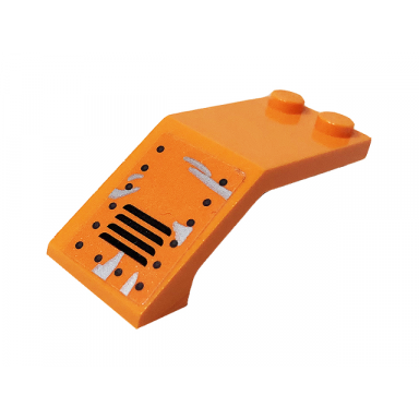 orange windscreen 5 x 2 x 1 2 3 with black grille rivets and silver smudges on orange background pattern sticker - set 70914