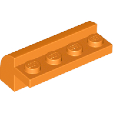 orange slope curved 2 x 4 x 1 1 3 with 4 recessed studs