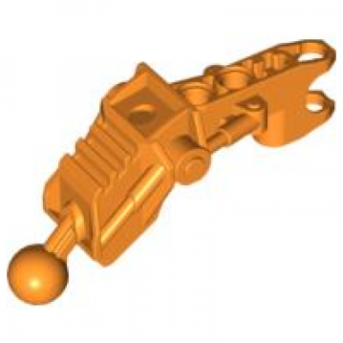 orange bionicle av-matoran leg section with ball joint and ball socket