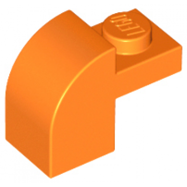 orange slope curved 2 x 1 x 1 1 3 with recessed stud