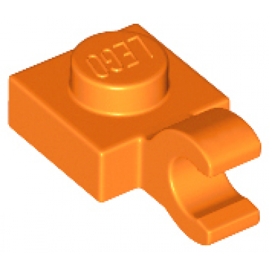 orange plate modified 1 x 1 with open o clip horizontal grip