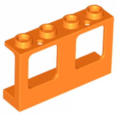 orange window 1 x 4 x 2 plane single top hole and single bottom hole for glass