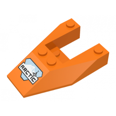 orange wedge 6 x 4 cutout without stud notches with arctic logo pattern