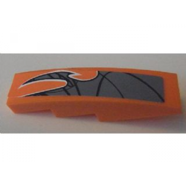 orange slope curved 4 x 1 with black and silver pattern model left side sticker - set 8162