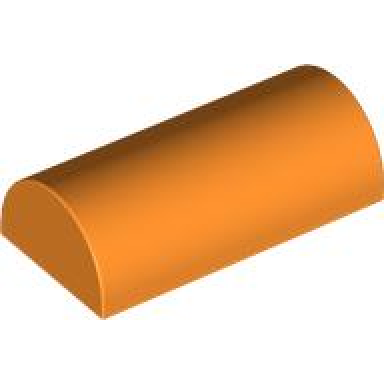 orange slope curved 2 x 4 double with groove