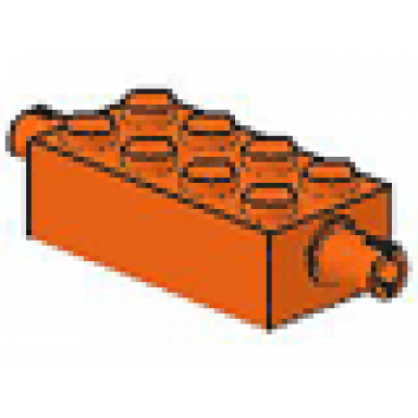 orange brick modified 2 x 4 with pins