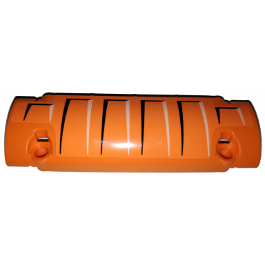 orange technic panel curved 11 x 3 with sheet metal indentations on orange background pattern model left side sticker - set 42038