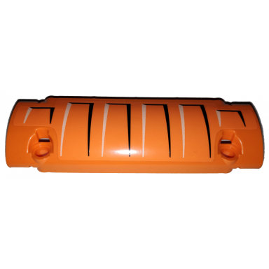orange technic panel curved 11 x 3 with sheet metal indentations on orange background pattern model right side sticker - set 42038