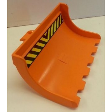 orange duplo toolo scoop 6 x 4 x 3 with black and yellow danger stripes pattern sticker - sets 3590 3587