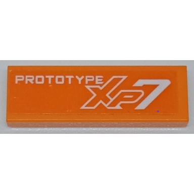 orange tile 1 x 3 with white prototype xp7 pattern sticker - set 60209