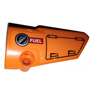 orange technic panel fairing 4 small smooth long side b with hatch and fuel filler cap on orange background pattern sticker - set 42038