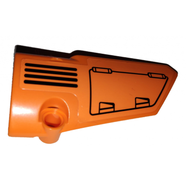 orange technic panel fairing 4 small smooth long side b with hatch and grille on orange background pattern sticker - set 42038