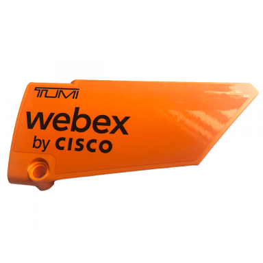 orange technic panel fairing 18 large smooth side b with black tumi and webex by cisco pattern sticker - set 42141